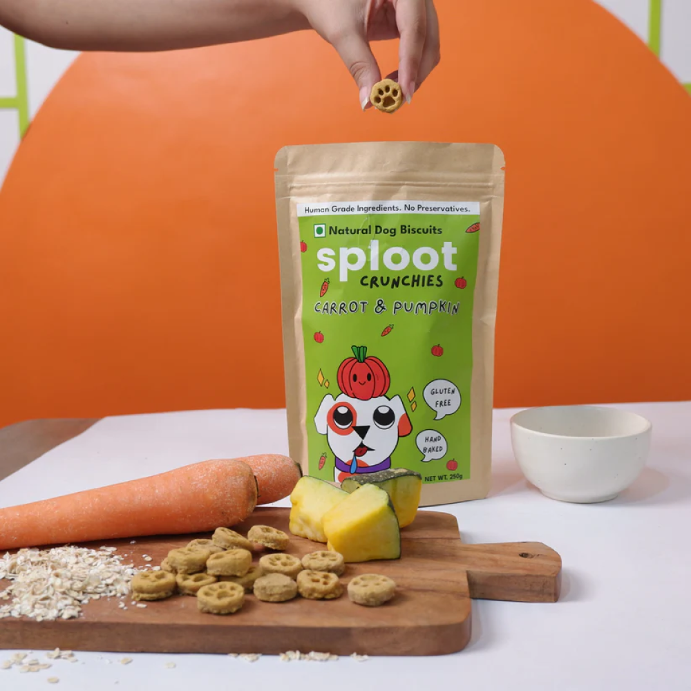 Sploot Crunchies Carrot and Pumpkin 100% Human Grade Biscuits Dog Treats image 3