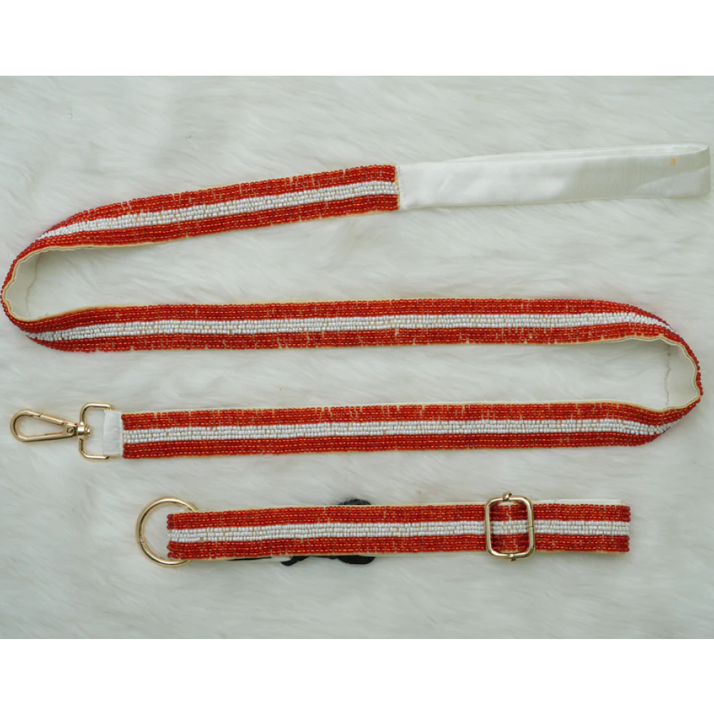 Floof & Co Paw Ruby Pearl Leash & Collar (Red) image 4