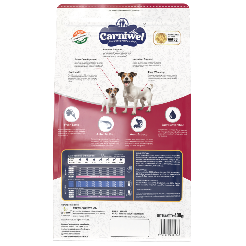 Carniwel Fresh Lamb Starter For Small Breed Mother & Baby Dog Dry Food image 8