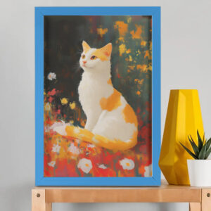 EverythingBoho The Farsighted Cat Wall Art (Royal Blue)