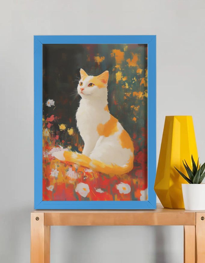 EverythingBoho The Farsighted Cat Wall Art (Royal Blue) image 1