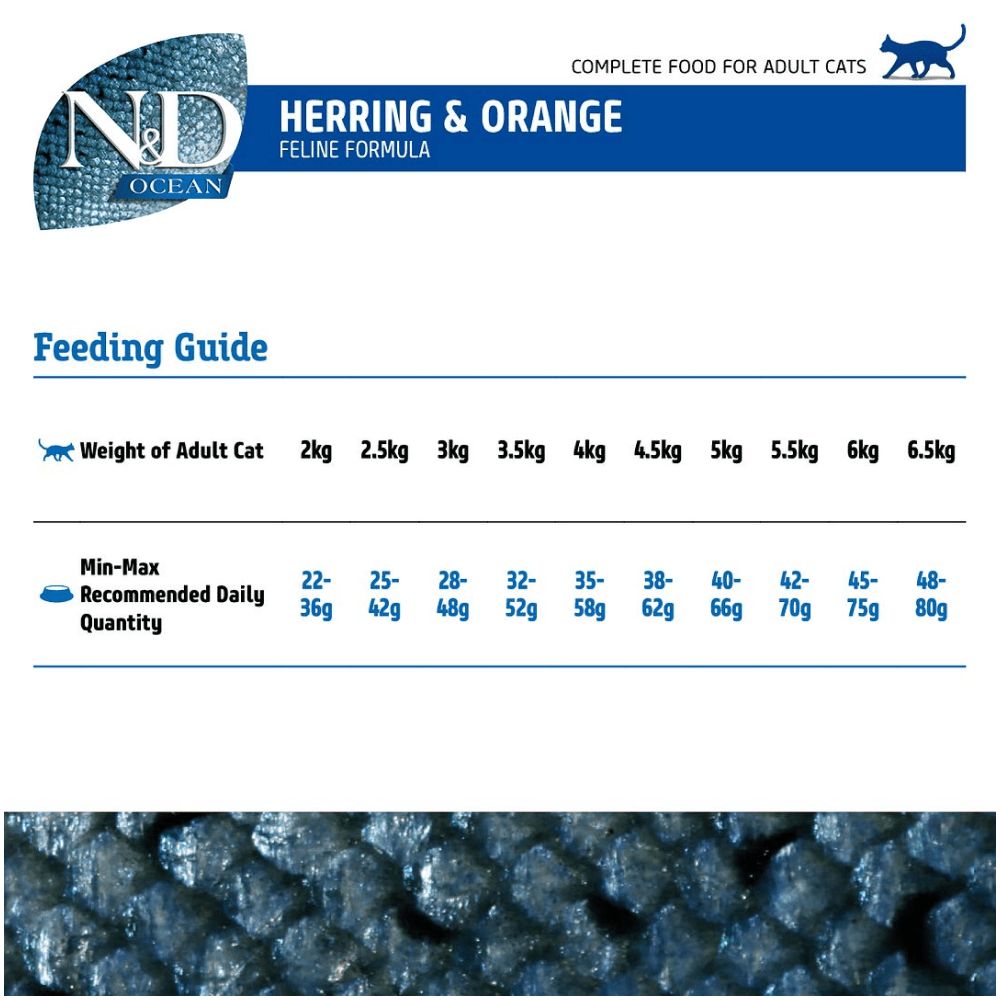 Farmina N&D Ocean Herring & Orange Grain Free Adult Cat Dry Food image 6