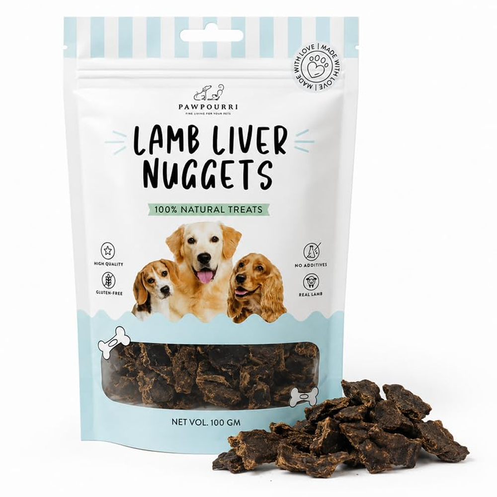 Pawpourri 100% Natural Lamb Liver Nuggets Dog Treat