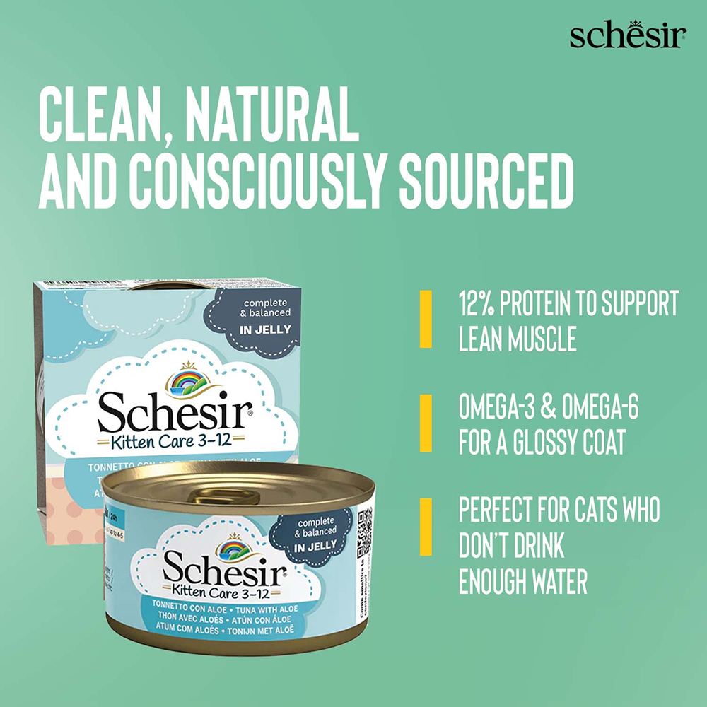 Schesir Tuna Whole Meat and Rice with Aloe Vera in Jelly Cat Wet Food image 3