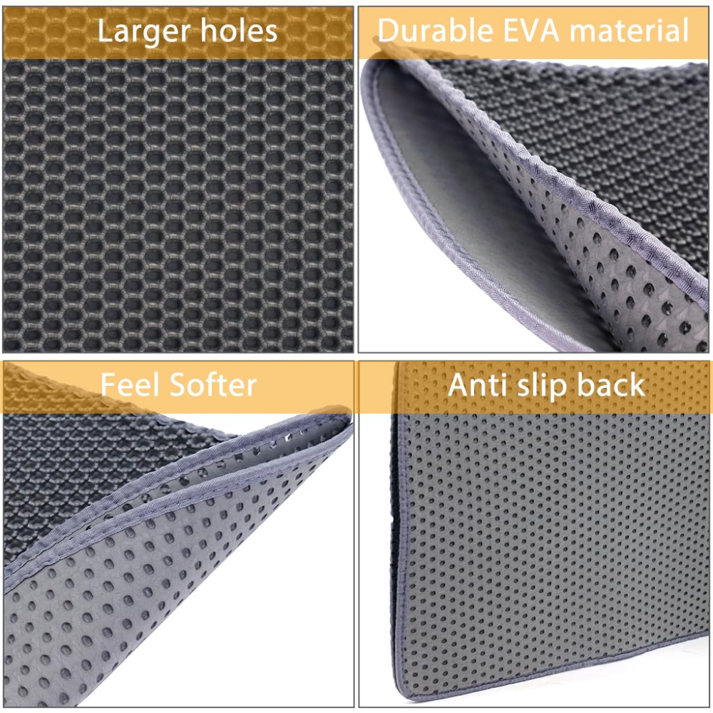 QPets Double Layer Litter Mat for Cat (Grey) image 5