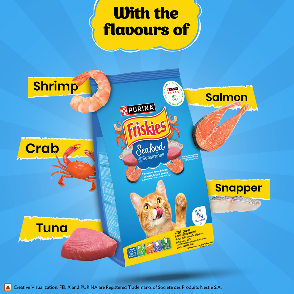 Friskies Seafood Cat Dry Food and Purina Felix Tuna with Jelly Adult Cat Wet Food Combo image 8