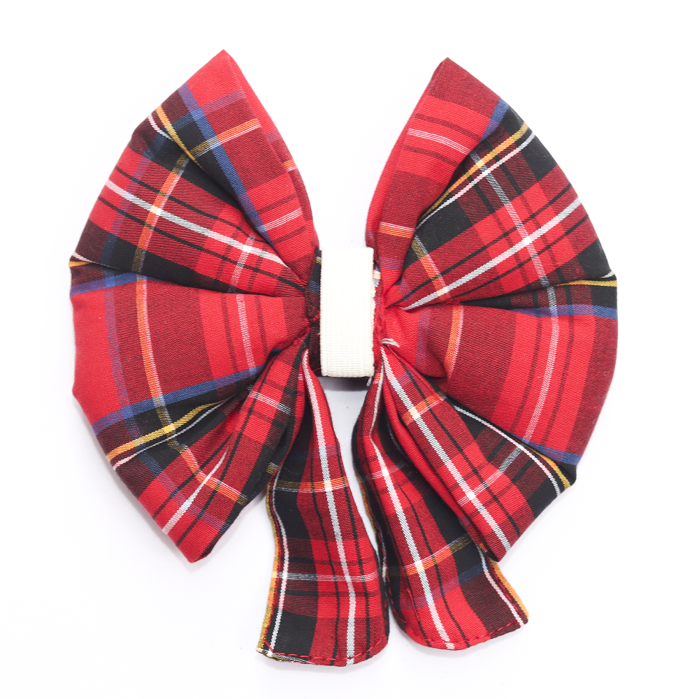 Skatrs Checkered Scottish Red Bow for Dogs and Cats image 5
