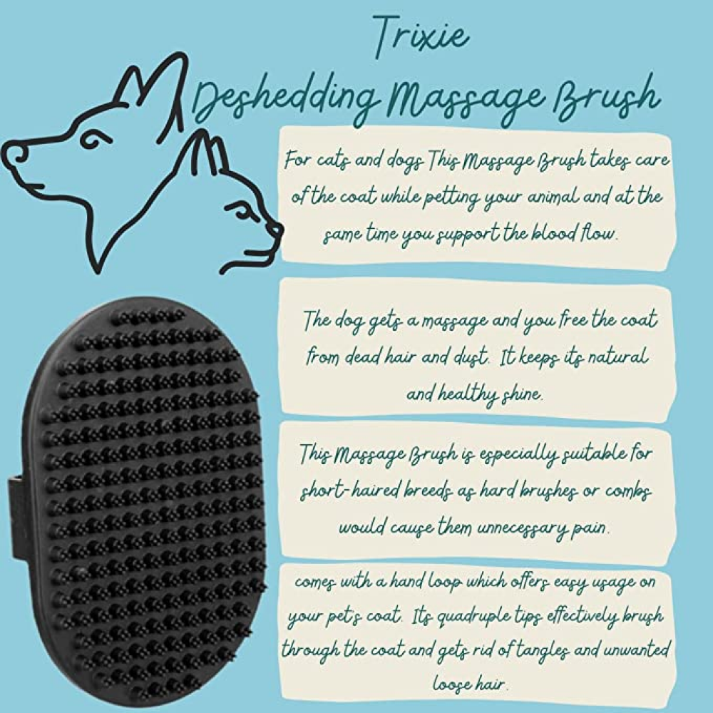 Trixie Deshedding Rubber Massage Care Brush for Dogs and Cats image 6