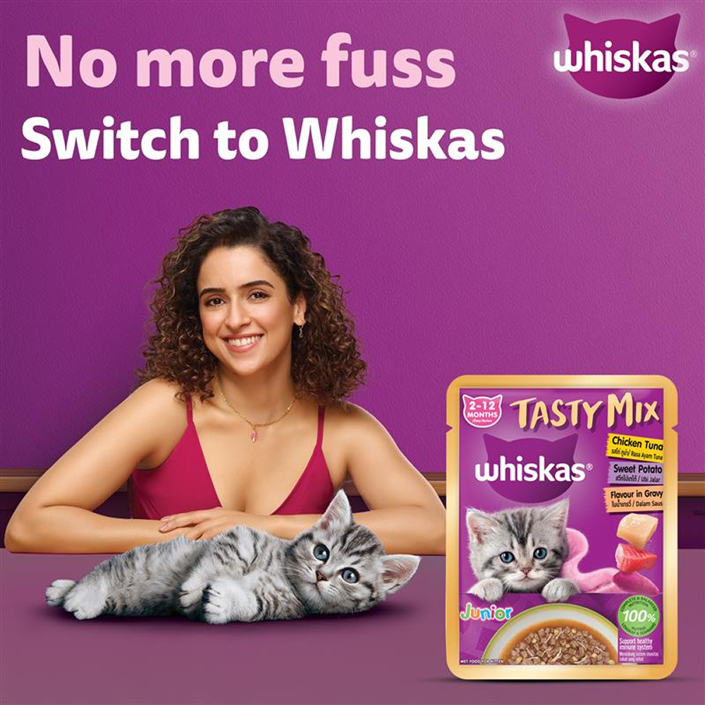 Whiskas Tasty Mix Chicken Tuna with Sweet Potato Kitten Cat Wet Food image 2
