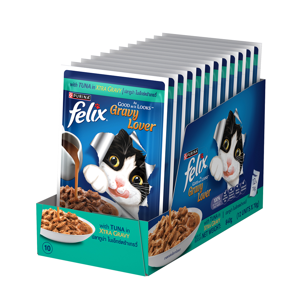 Purina Felix Gravy Lover Tuna Chunks Adult Complete and Balanced Cat Wet Food image 8