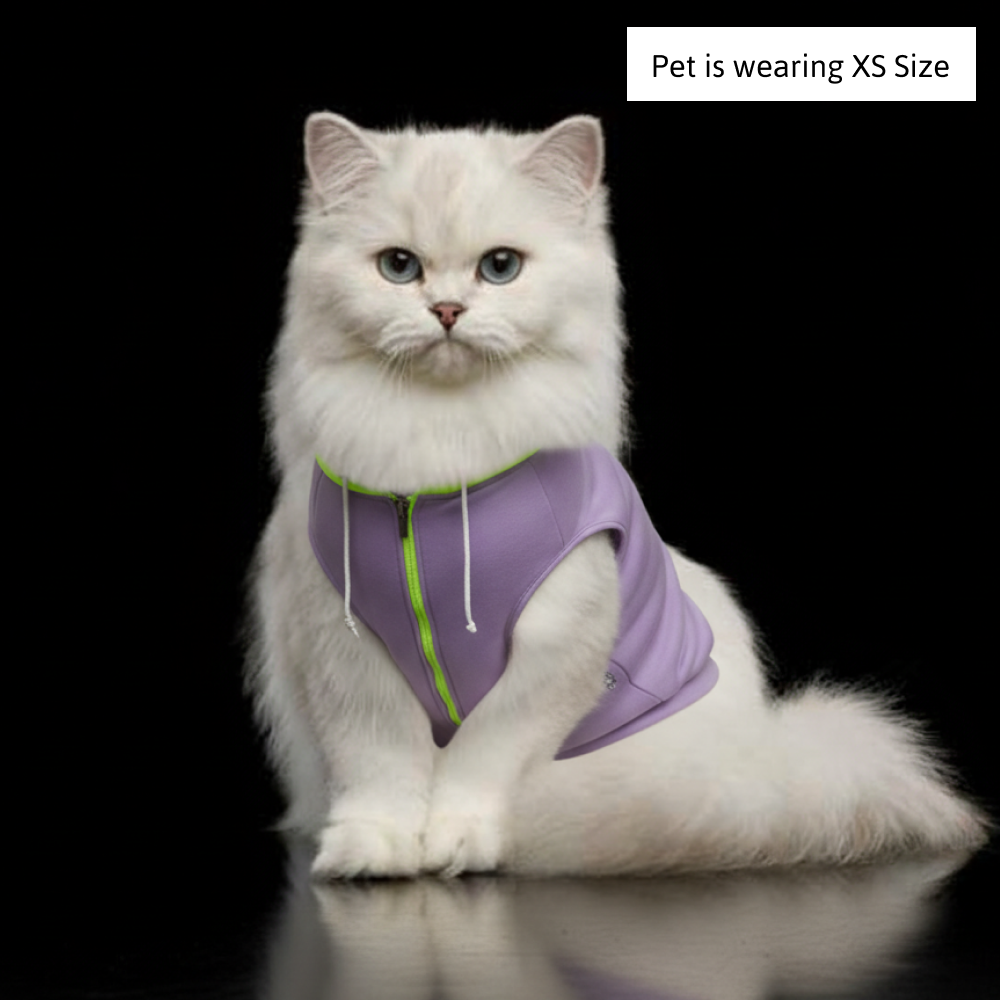 Skatrs Lilac Pop In-Style Hoodie For Dogs and Cats(Lilac & Neon Green) image 8