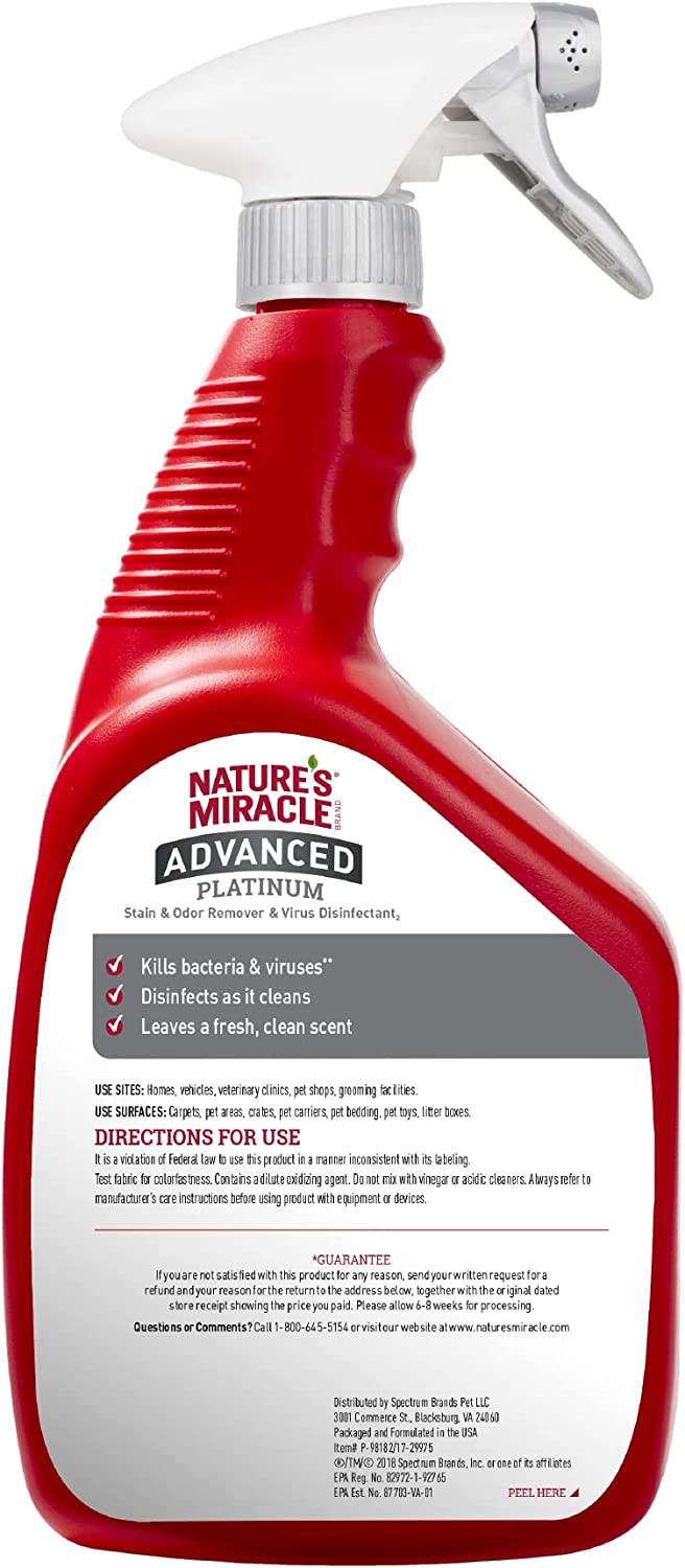 Nature's Miracle JFC Fresh Scented Advanced Platinum Stain and Odor Remover and Virus Disinfectant for Cats image 3