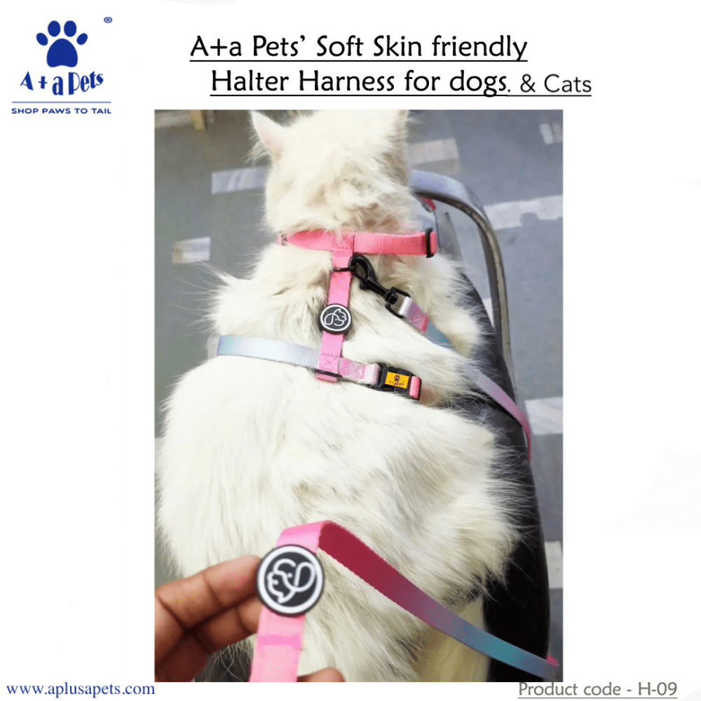 A Plus A Pets Skin Friendly Gradient Design Harness for Dogs and Cats (Pink) image 3