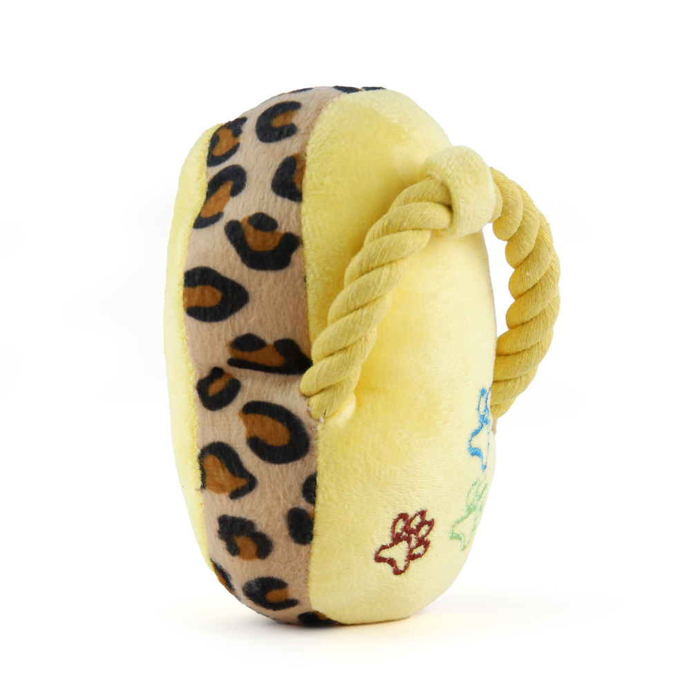 Pet Vogue Sandal Shaped Yellow Plush Toy for Dogs | For Soft Chewers image 3