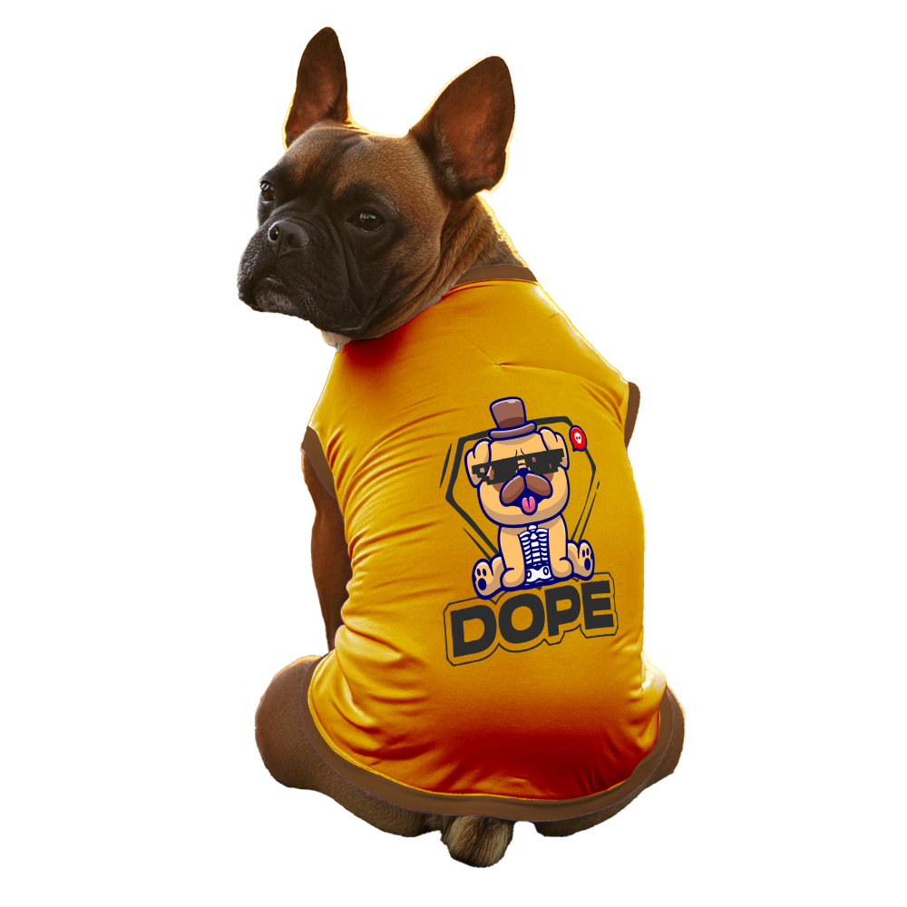 Cheeku Dope Graphic Cotton T Shirt for Dogs and Cats (Orange) image 1