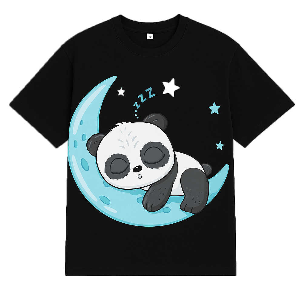 Sleeping Panda Cotton T Shirt for Men and Women