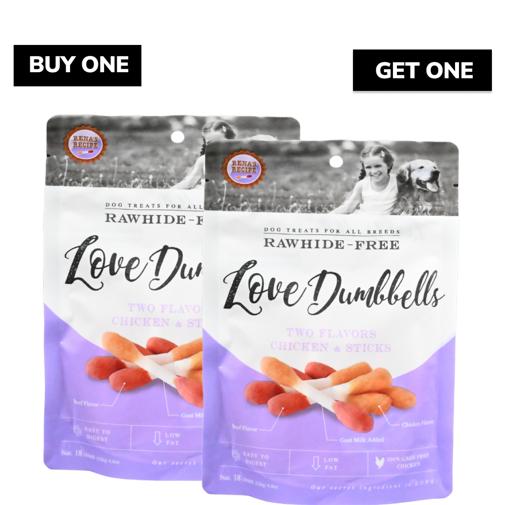 Rena Love Dumbbell Treats for Dogs (Buy 1 Get 1 Free)