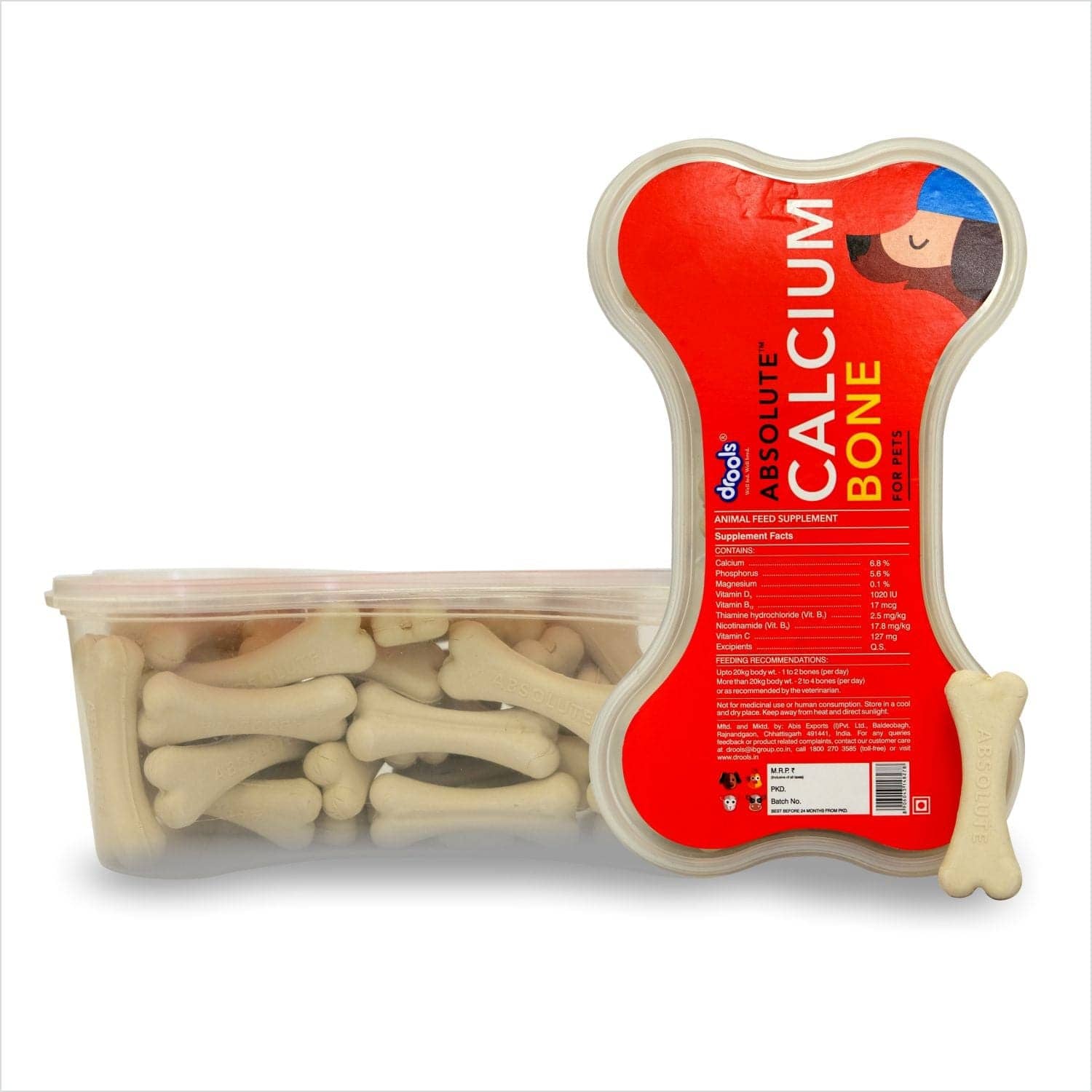 Drools Absolute Calcium Bones (Jar), Kennel Kitchen Chicken Flaxseed Stick Dogs Treat Combo image 8