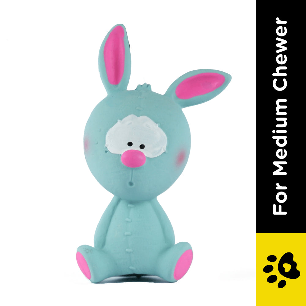 Barkbutler x Fofos Latex Bi Rabbit Toy for Dogs | For Medium Chewers (Blue) image 2