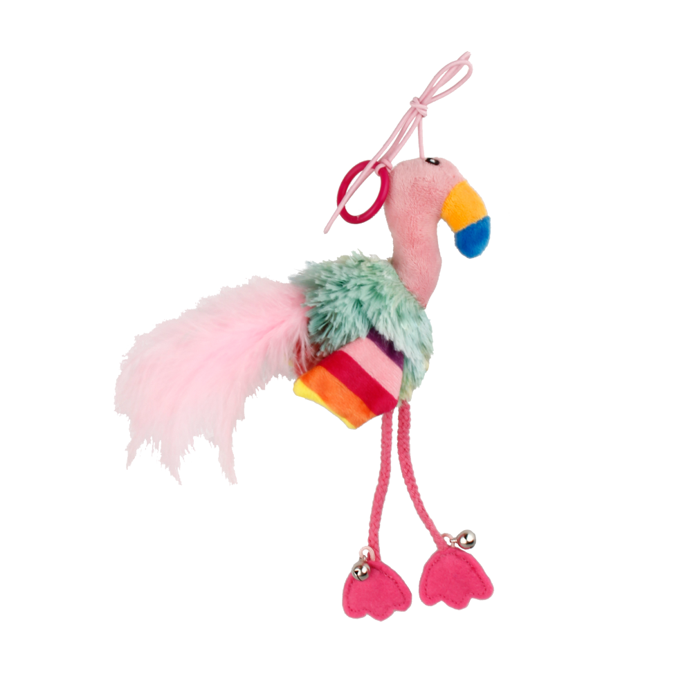 GiGwi Finger Teaser Flamingo with Crinkle Paper Catnip and Bell Inside for Cats (Pink) image 7