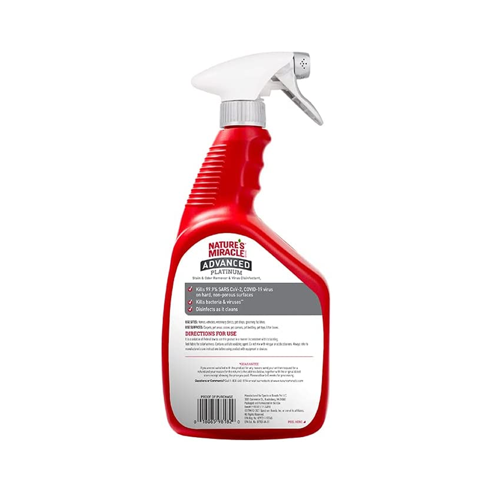 Nature's Miracle JFC Fresh Scented Advanced Platinum Stain and Odor Remover and Virus Disinfectant for Cats image 4