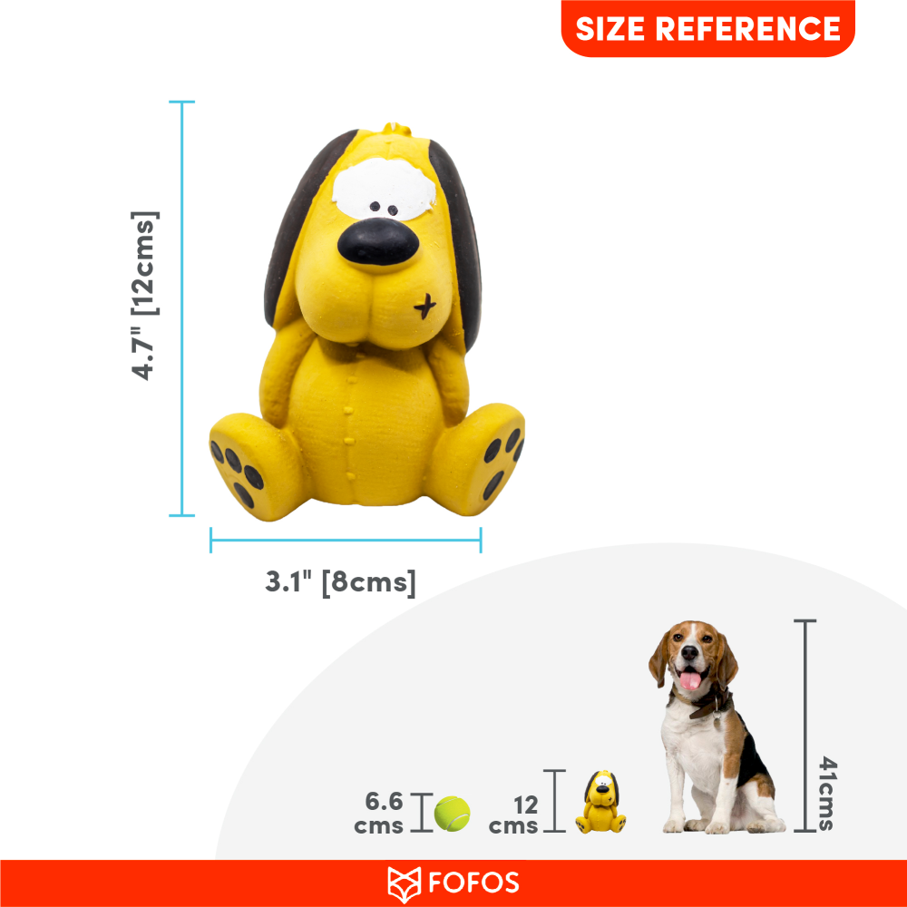Barkbutler x Fofos Latex Bi Dog Toy for Dogs | For Medium Chewers (Yellow) image 6