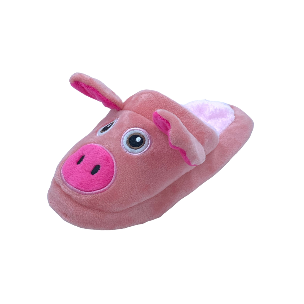 Talking Dog Club Doggie Pig Slipper Squeaky Plush Toy for Dogs (Pink) image 1