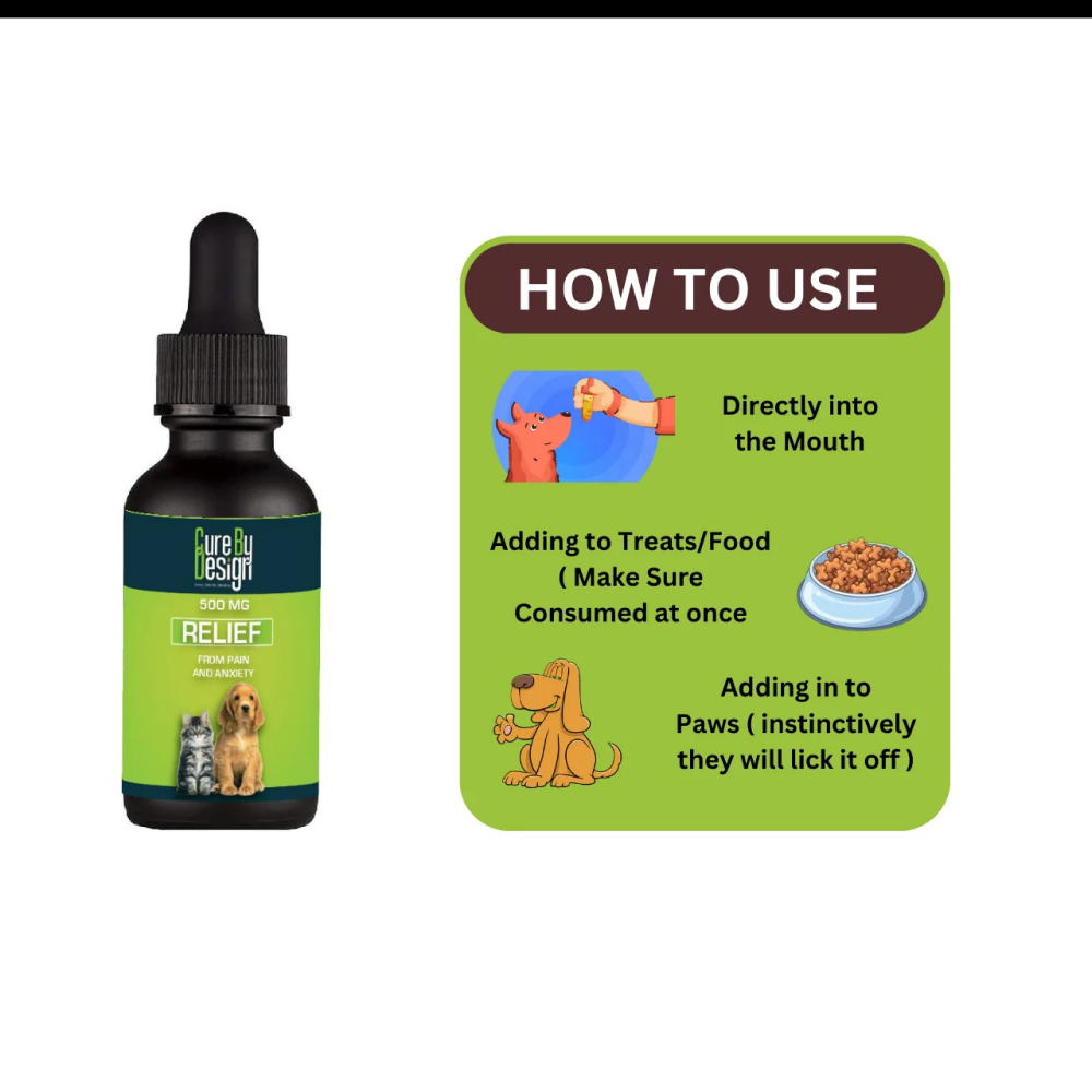 Cure By Design 500mg CBD Relief Oil for Dogs and Cats image 2