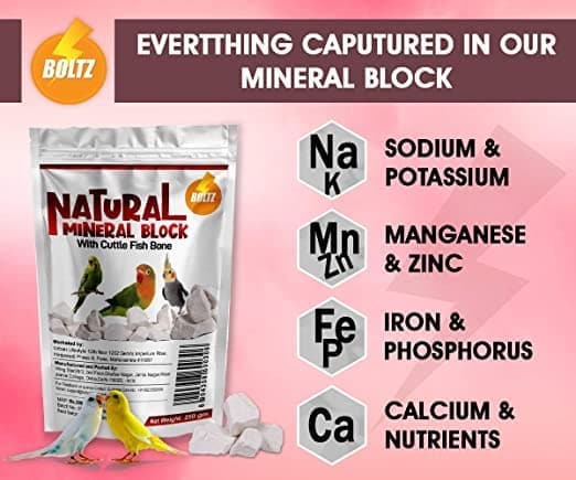 Boltz Natural Mineral Block with Cuttlefish Bone Chunks for Birds image 4