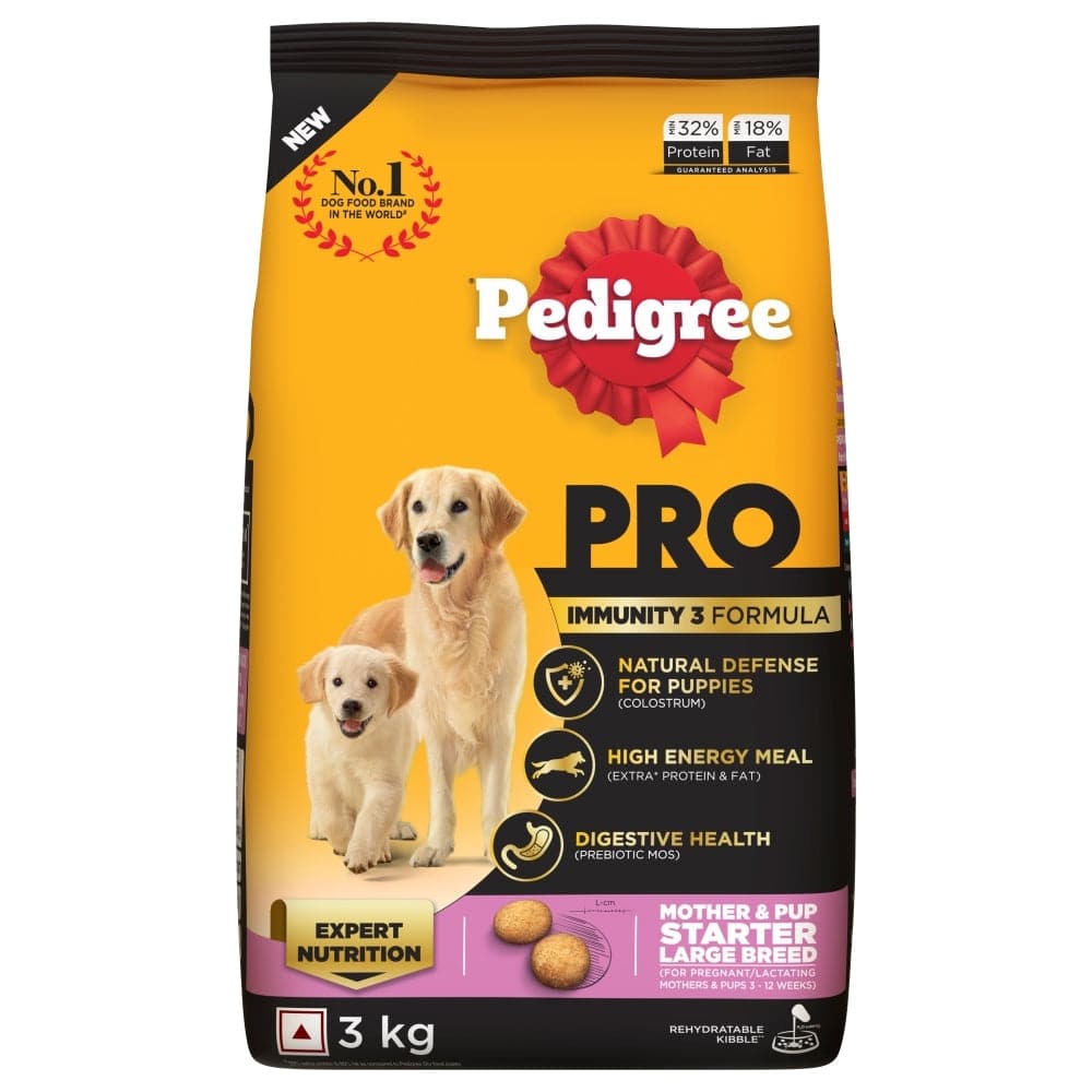 Pedigree PRO Expert Nutrition Lactating/Pregnant Mother & Puppy Starter Large Breed Dog Dry and Chicken Chunks in Gravy Puppy Wet Food Combo image 5