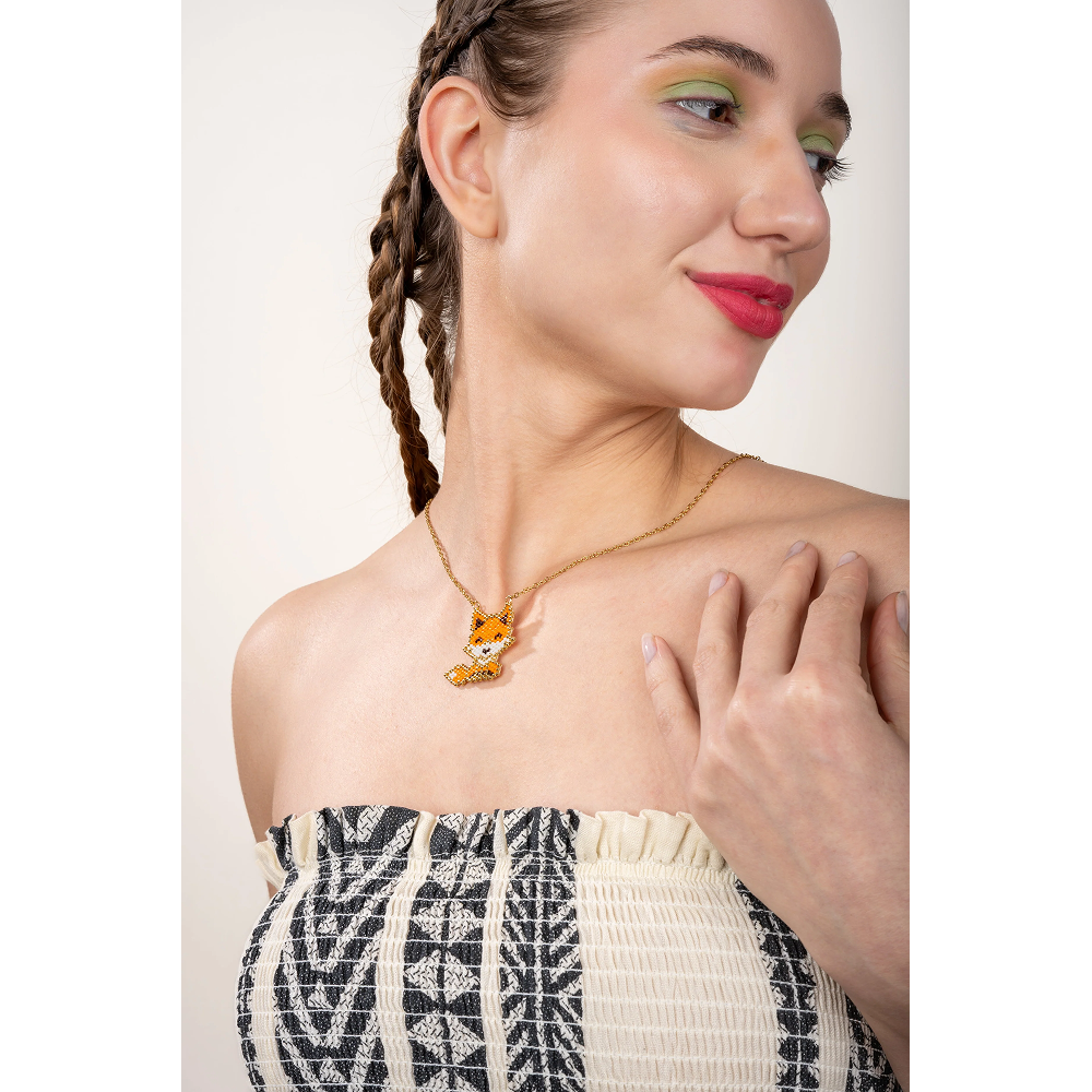 Jenni & Janki Handcrafted Miyuki Fox Necklace image 3