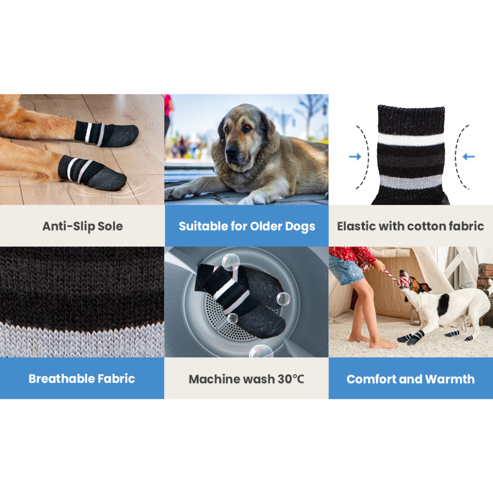 Trixie Non Slip with All Round Rubber Coated Socks for Dogs (Black) image 2