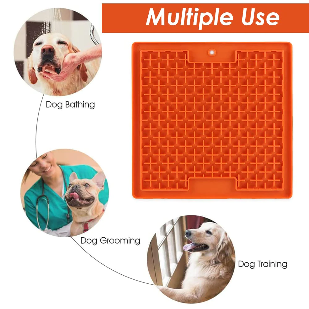 Pawpourri Sqaure Lickmat for Dogs and Cats (Orange) image 2