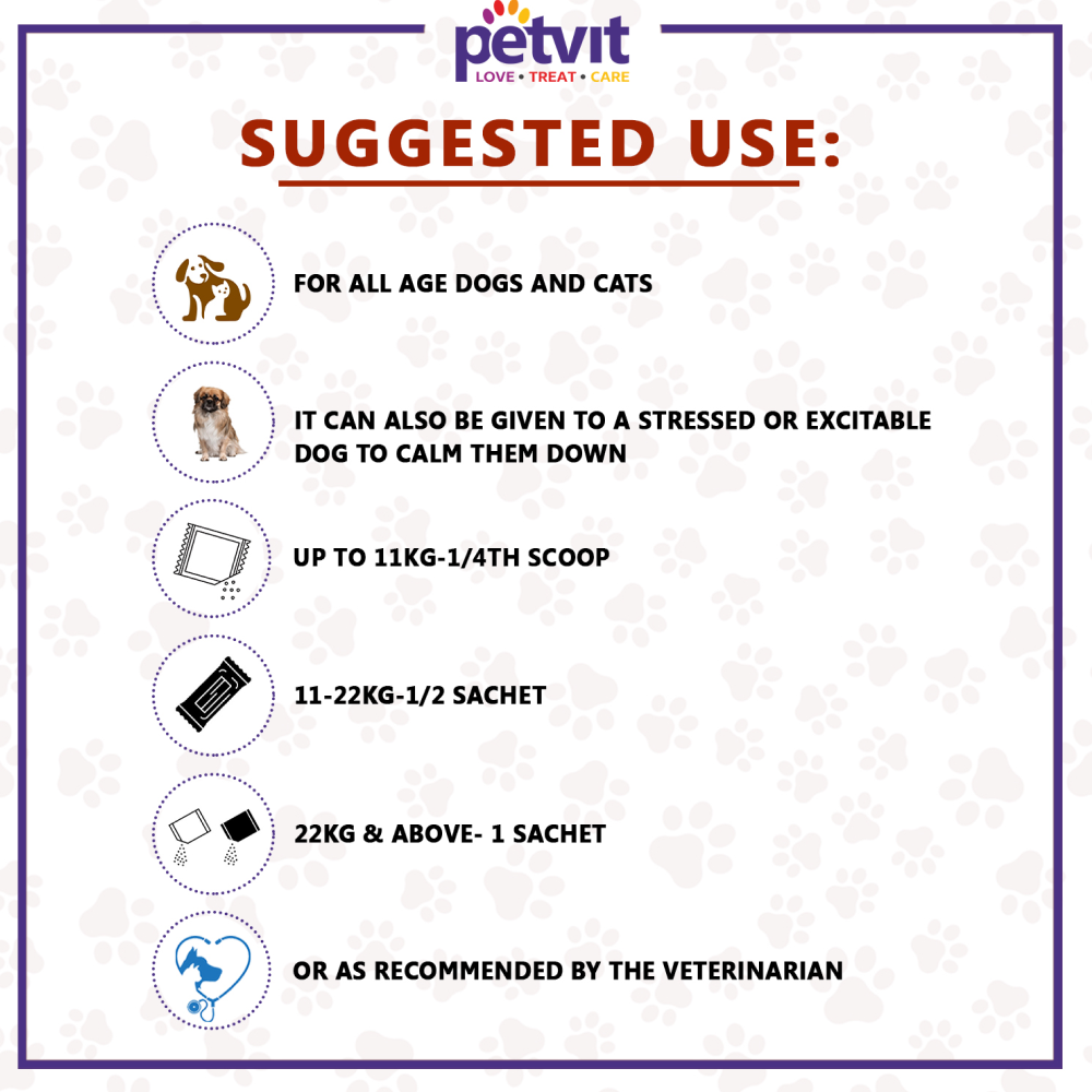 Petvit Calming & Anxiety Powder to Reduce Stress, Aggression & Anxiety for Dogs and Cats image 6