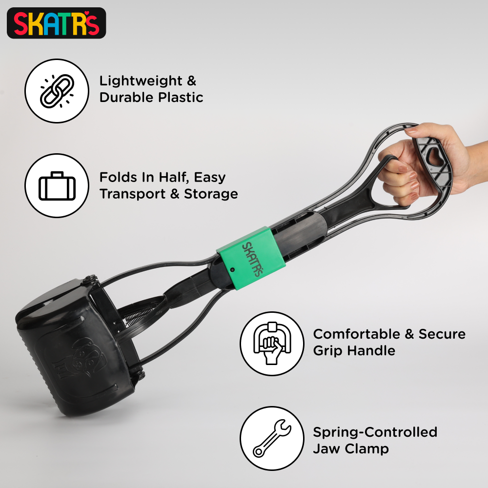 Skatrs Foldable Poop Scooper for Dogs (Green) image 2