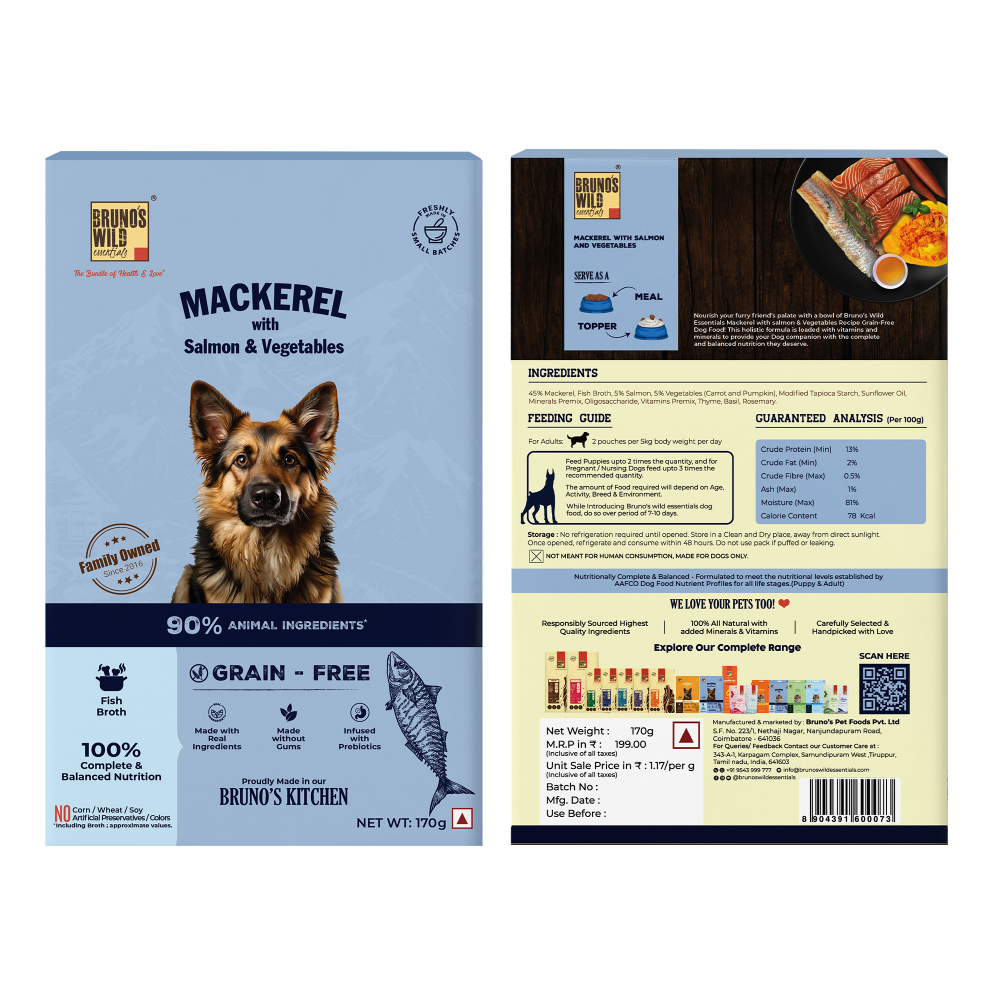 Bruno's Wild Essentials Mackerel with Salmon & Vegetables Dog Wet Food image 10