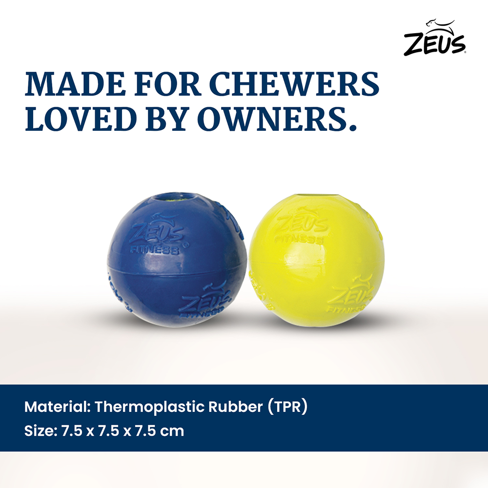 Zeus Tpr Encased Tennis Ball Toy for Dogs (Blue & Yellow) image 5