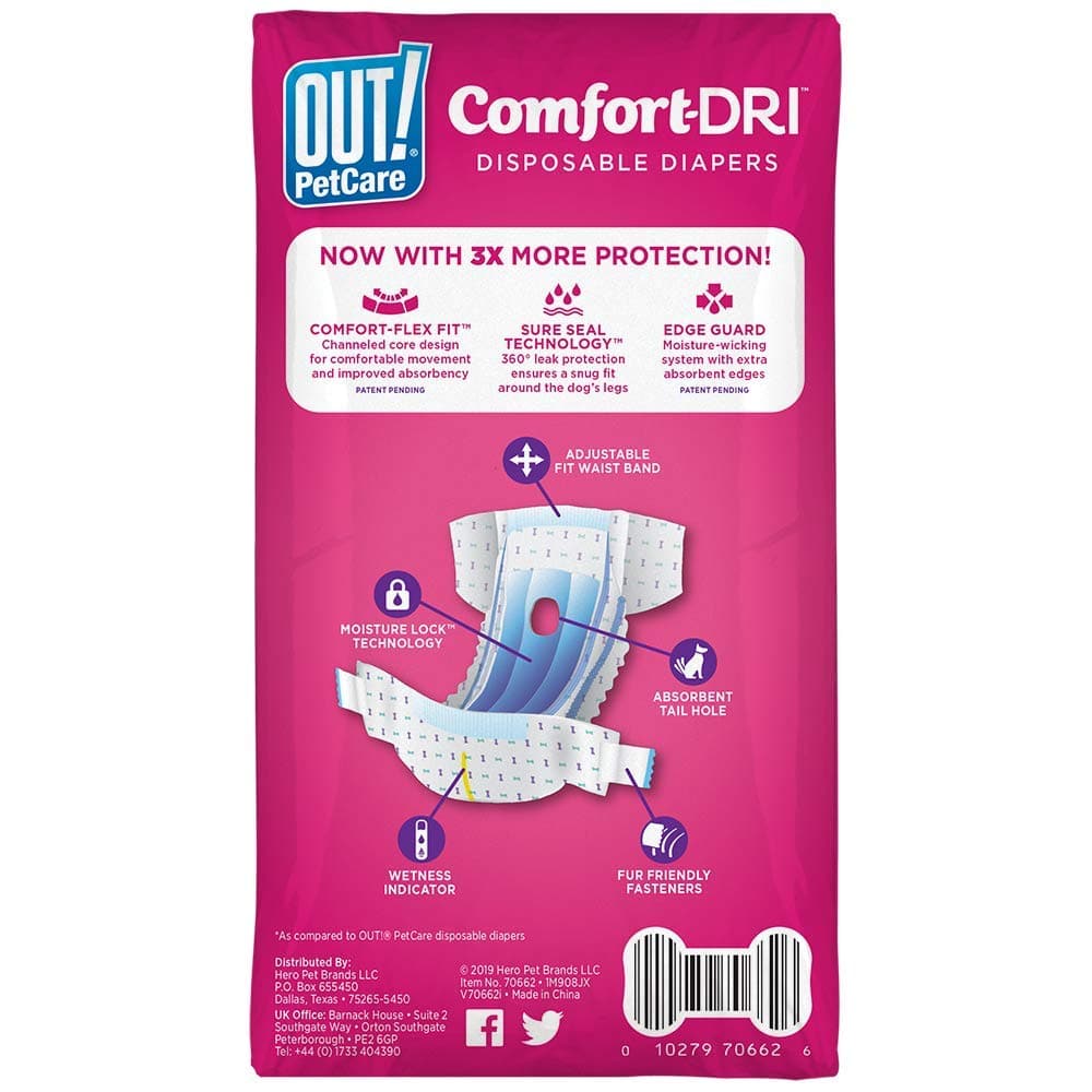 OUT! Disposable Female Diapers for Dogs (46x63cm) image 3