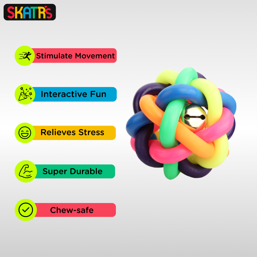 Skatrs Noodle Training Toy Ball for Dogs and Cats (Multi Color) image 3