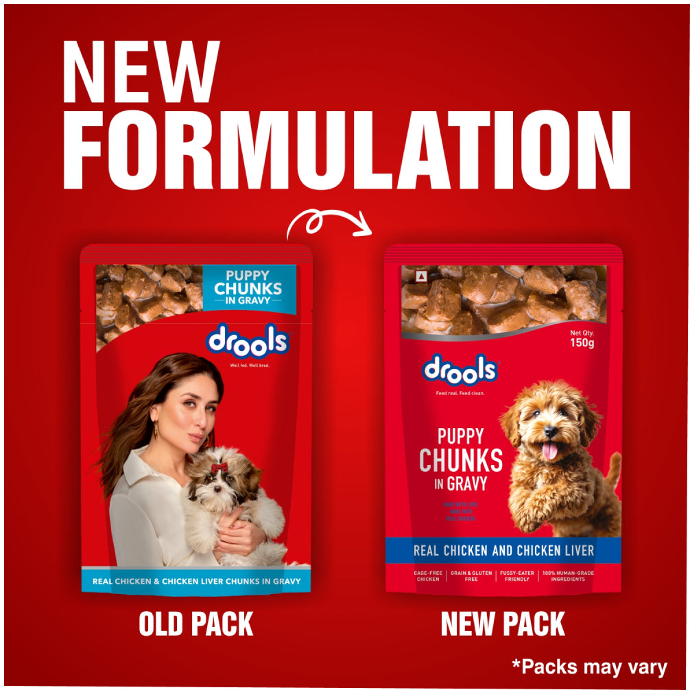 Drools Real Chicken & Chicken Liver Chunks in Gravy Puppy Dog Wet Food image 4