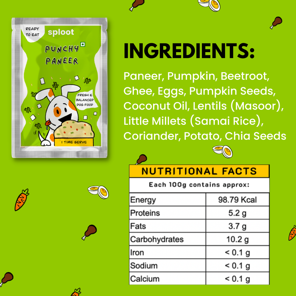 Sploot Meals Punchy Paneer and Egg Dog Wet Food image 3