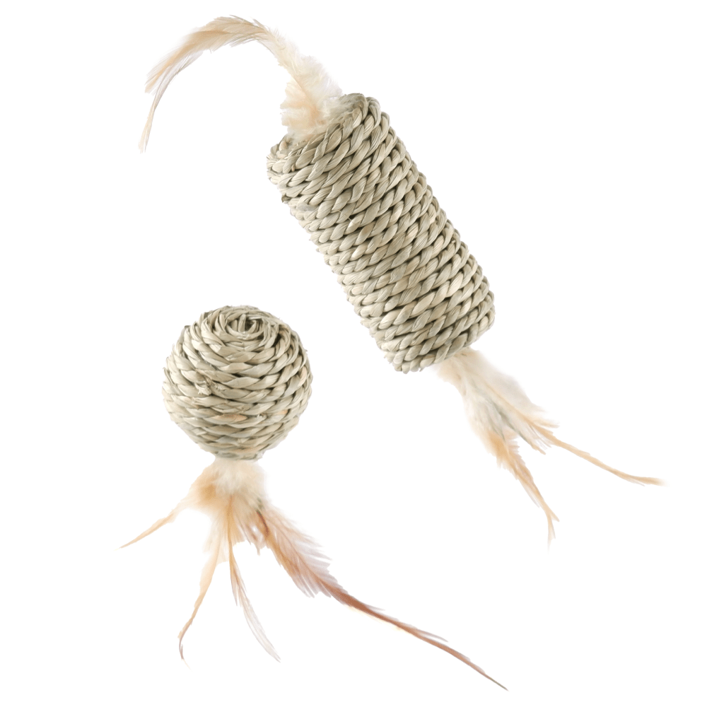 M Pets Natura Seagrass Roll & Ball Toy for Cats image 2
