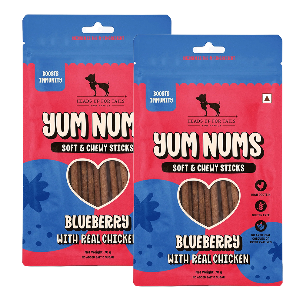 HUFT Yum Nums Blueberry with Real Chicken Soft & Chewy Sticks Dog Treats image 6