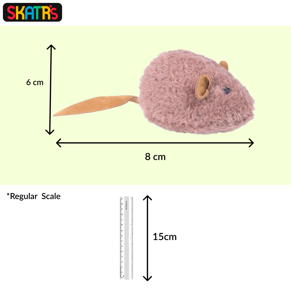 Skatrs Velvet Mouse Toy for Cats (Brown) image 2