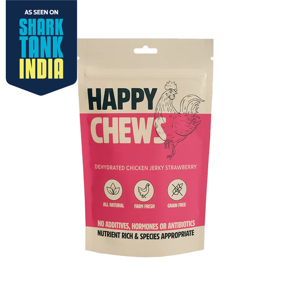 Nootie Happy Chew Dehydrated Strawberry Flavoured Chicken Jerky Dog Treat