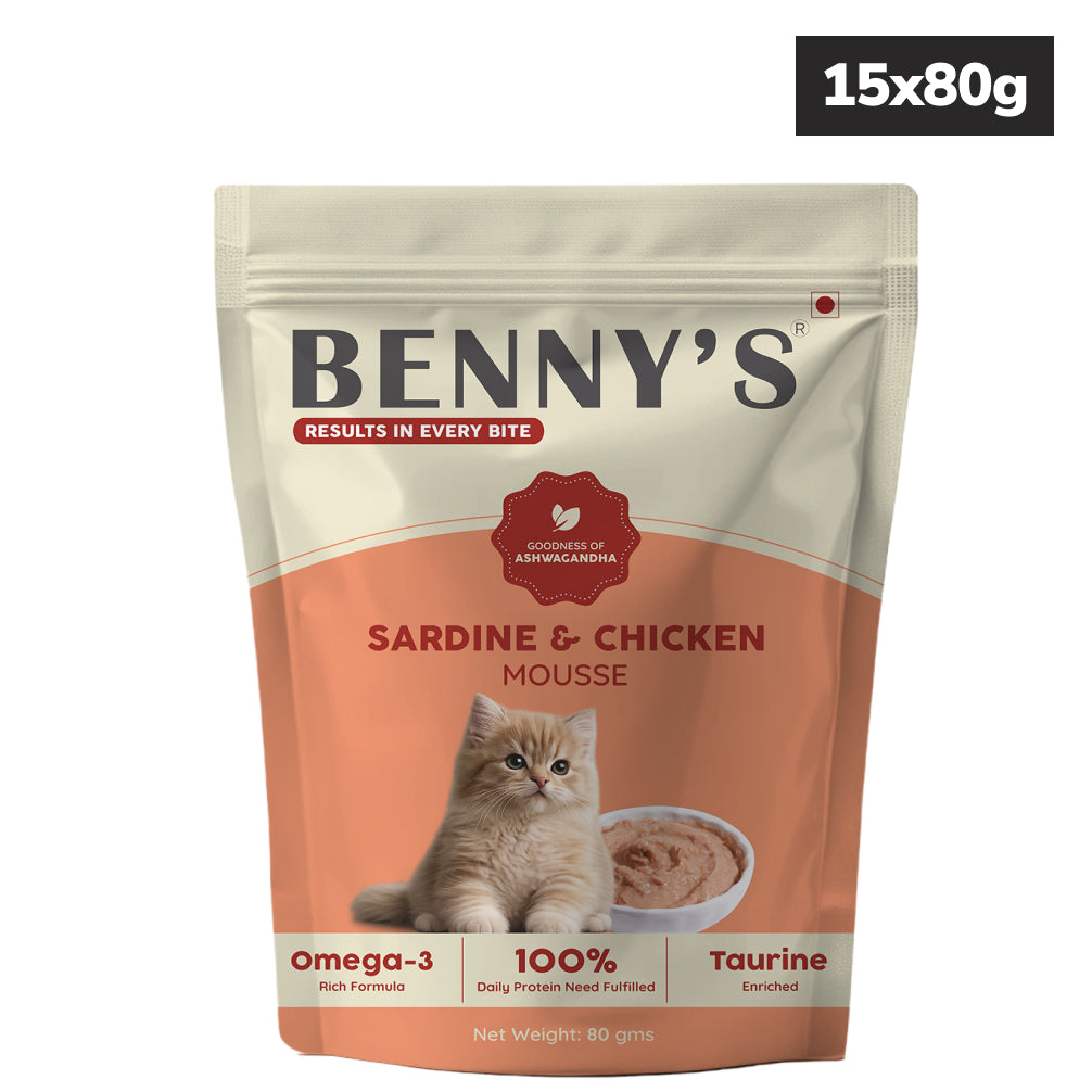 Benny's Bowl Sardine Fish & Chicken Mousse Wet Food for Cats image 3