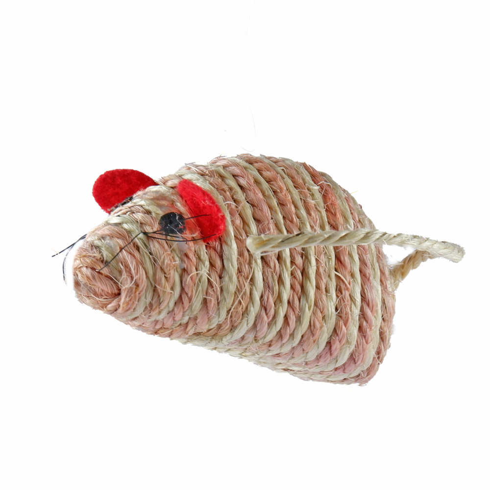 Trixie Mouse Shaped Sisal Toy for Cats (Pink) image 2