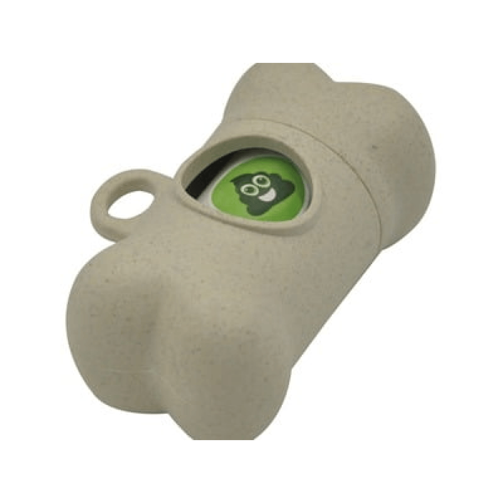 M Pets Poo Bamboo Waste Bag Dispenser with Natural Vegetable Base Waste Bags (Beige) image 2