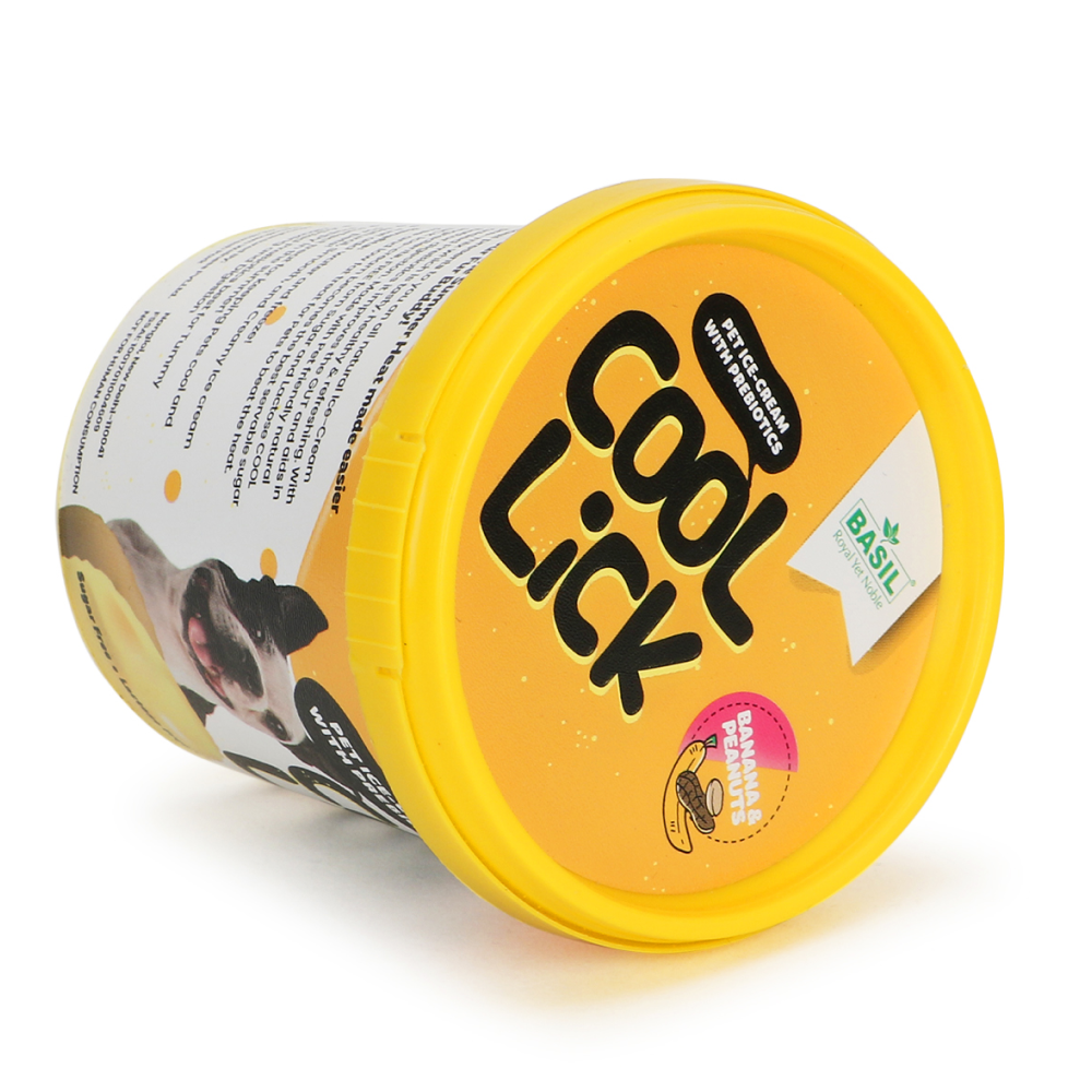 Basil Cool Lick Banana & Peanuts with Added Prebiotics Ice Cream for Dogs image 6