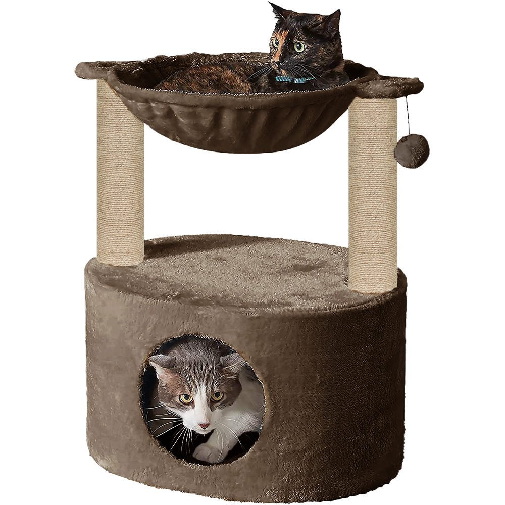 Furrlovers Dual Level Cat Bed and Scratching Post with Hammock
